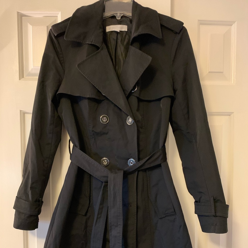 New York & Company Long Black Trench Coat